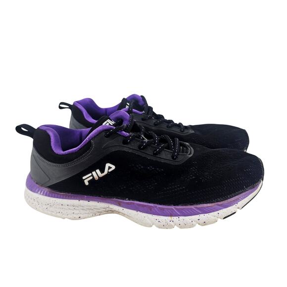 Fila Memory Outreach Athletic Running Sneaker Shoe Black Purple Women's 9 G25 - Picture 1 of 9